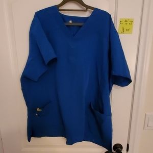 CLEARANCE. WonderWink euc royal blue scrub top 3XL